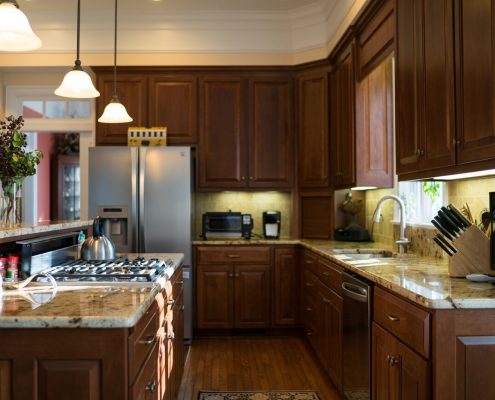 custom cherry kitchen cabinetry