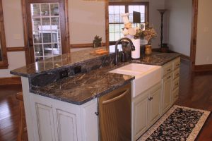 farm sink in kitchen