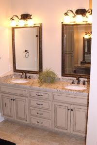 double bowl vanity cabinetry