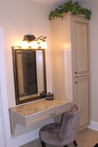 make-up counter custom cabinetry