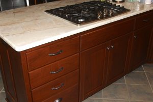 granite countertop on wood island