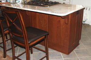 beautiful granite countertop with wood island