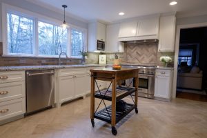 Open concept kitchen with island