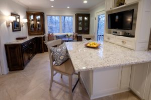 sitting area at open concept kitchen